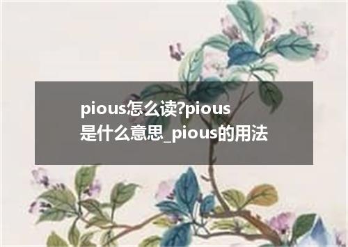 pious怎么读?pious是什么意思_pious的用法