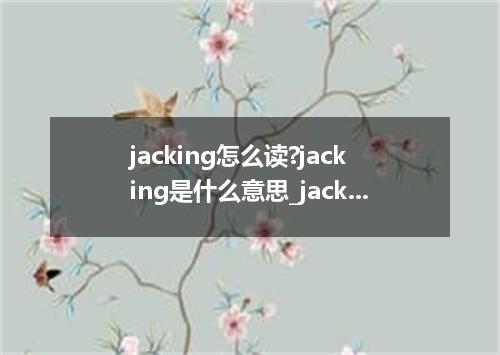 jacking怎么读?jacking是什么意思_jacking的用法