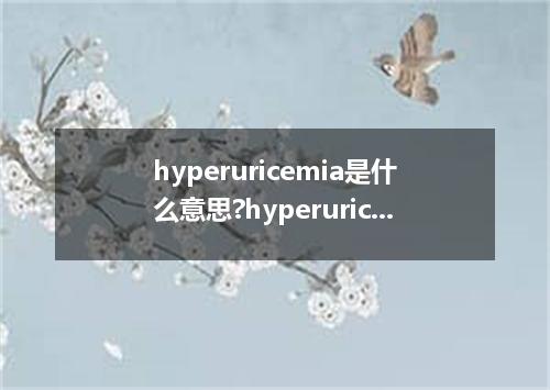 hyperuricemia是什么意思?hyperuricemia怎么发音?hyperuricemia的解释和用法