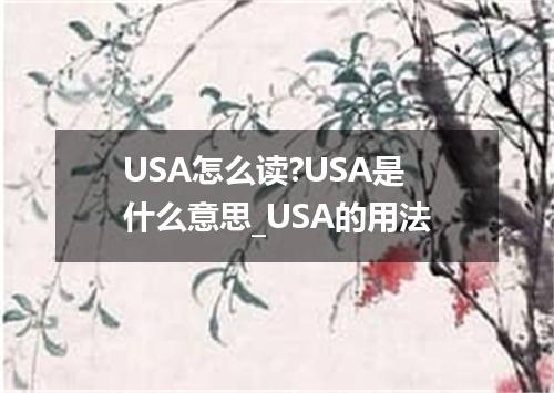 USA怎么读?USA是什么意思_USA的用法