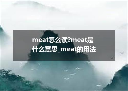 meat怎么读?meat是什么意思_meat的用法