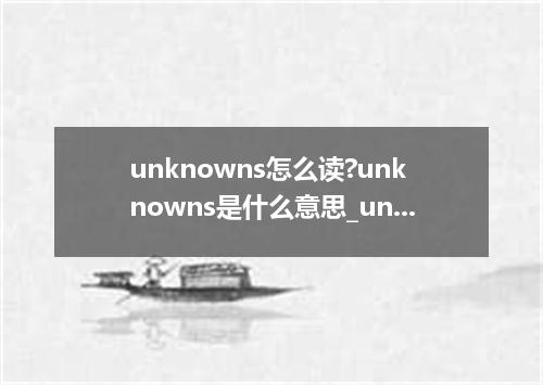 unknowns怎么读?unknowns是什么意思_unknowns的用法