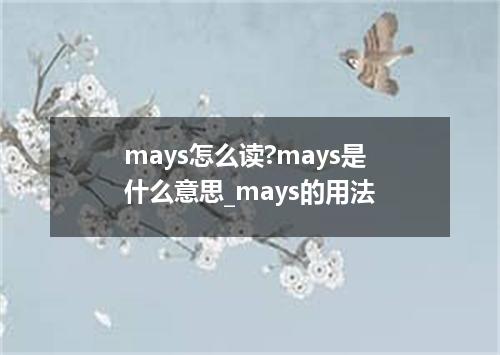 mays怎么读?mays是什么意思_mays的用法