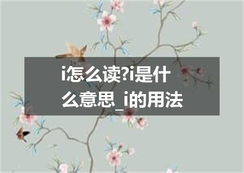 i怎么读?i是什么意思_i的用法