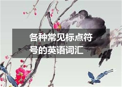 各种常见标点符号的英语词汇