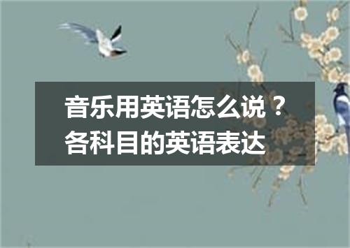 音乐用英语怎么说?各科目的英语表达