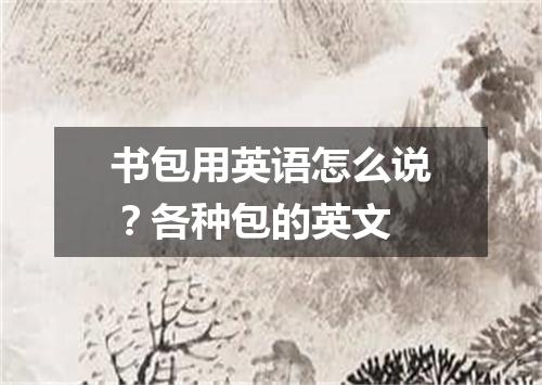 书包用英语怎么说?各种包的英文