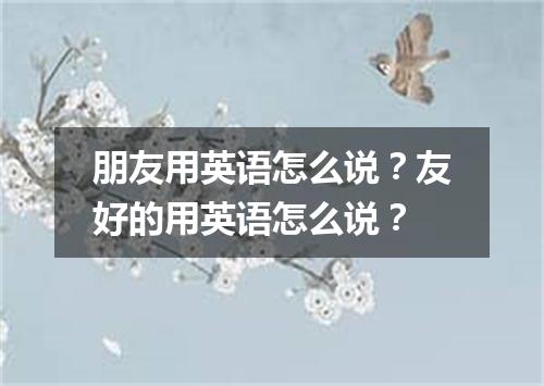 朋友用英语怎么说?友好的用英语怎么说?