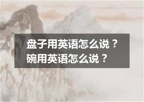 盘子用英语怎么说?碗用英语怎么说?