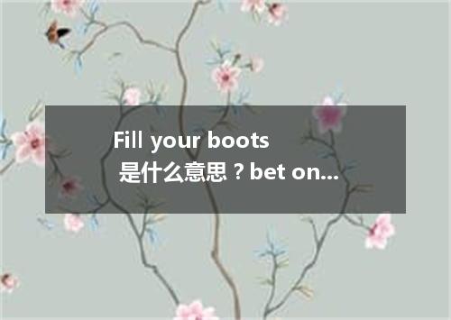 Fill your boots 是什么意思?bet one's boots 是什么?