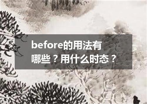 before的用法有哪些?用什么时态?