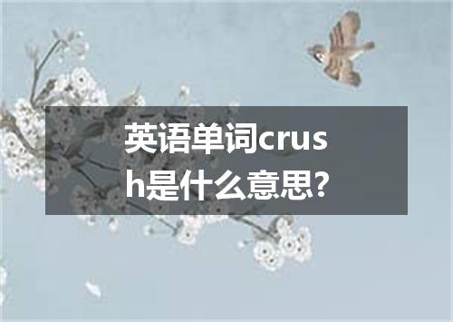 英语单词crush是什么意思?