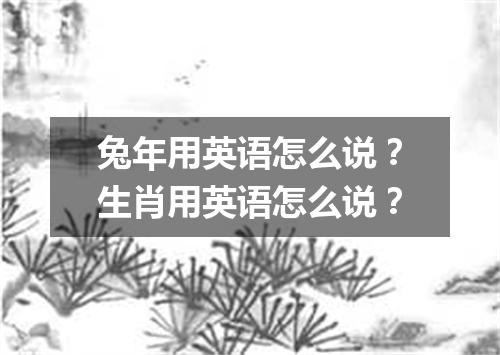 兔年用英语怎么说?生肖用英语怎么说?