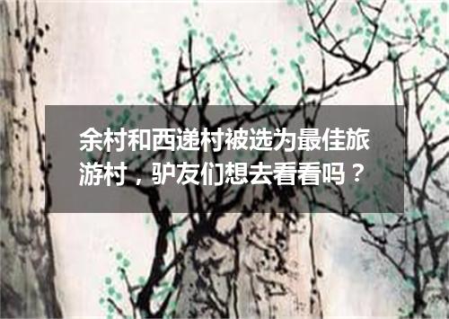余村和西递村被选为最佳旅游村,驴友们想去看看吗?