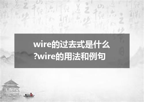 wire的过去式是什么?wire的用法和例句
