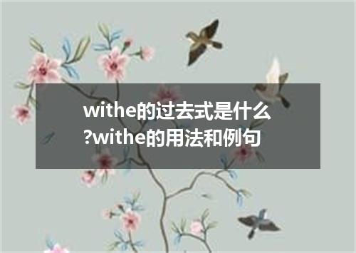 withe的过去式是什么?withe的用法和例句
