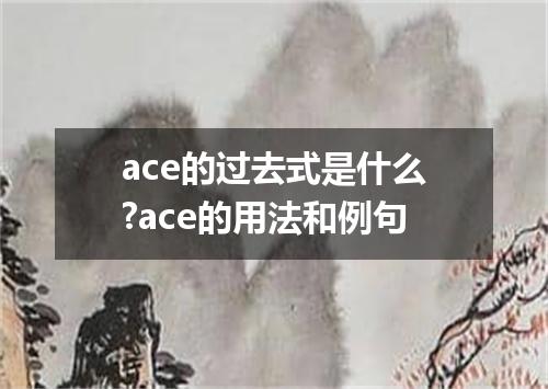 ace的过去式是什么?ace的用法和例句