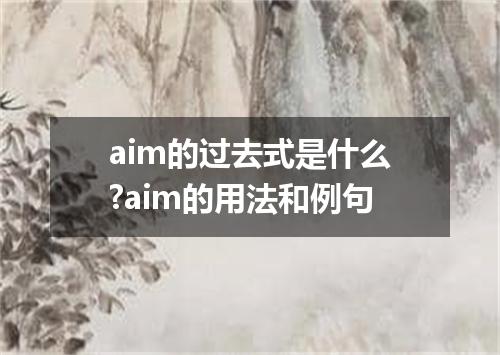 aim的过去式是什么?aim的用法和例句