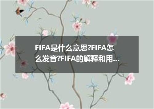 FIFA是什么意思?FIFA怎么发音?FIFA的解释和用法