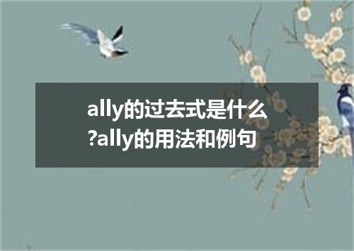 ally的过去式是什么?ally的用法和例句