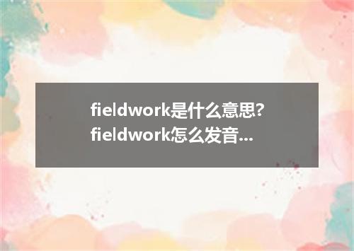 fieldwork是什么意思?fieldwork怎么发音?fieldwork的解释和用法
