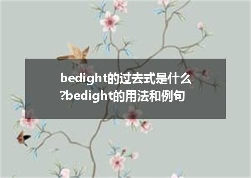 bedight的过去式是什么?bedight的用法和例句