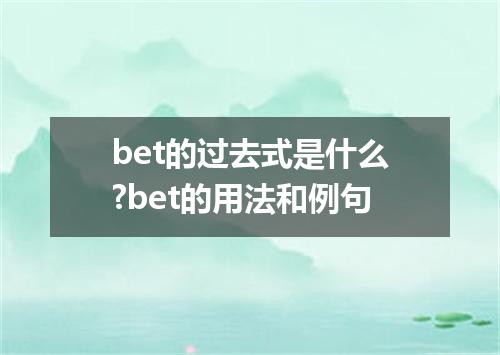 bet的过去式是什么?bet的用法和例句