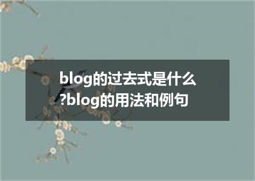 blog的过去式是什么?blog的用法和例句