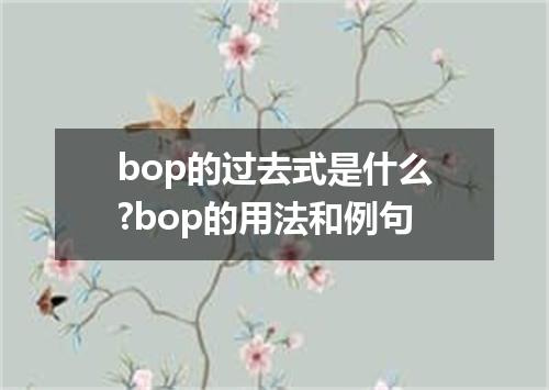 bop的过去式是什么?bop的用法和例句