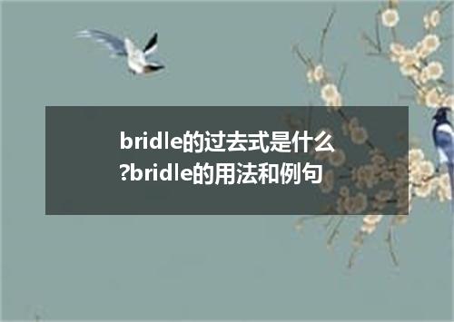 bridle的过去式是什么?bridle的用法和例句