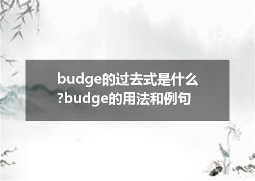 budge的过去式是什么?budge的用法和例句
