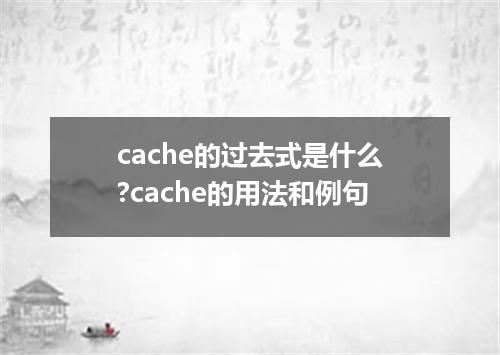 cache的过去式是什么?cache的用法和例句