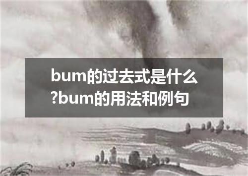 bum的过去式是什么?bum的用法和例句