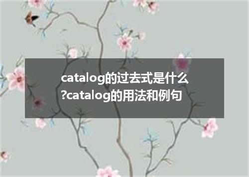 catalog的过去式是什么?catalog的用法和例句