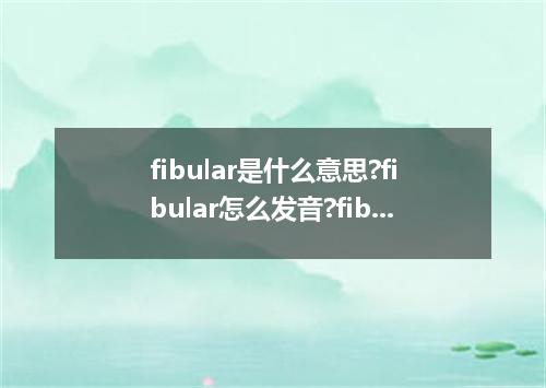 fibular是什么意思?fibular怎么发音?fibular的解释和用法