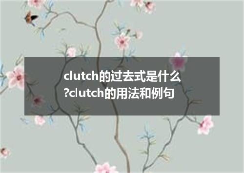 clutch的过去式是什么?clutch的用法和例句