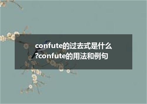 confute的过去式是什么?confute的用法和例句
