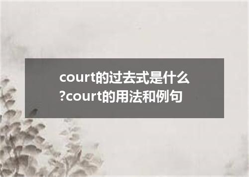 court的过去式是什么?court的用法和例句