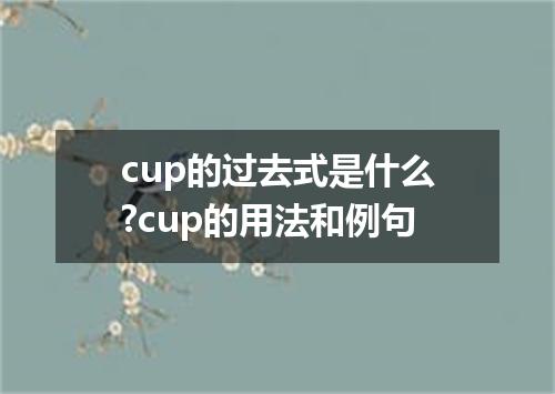 cup的过去式是什么?cup的用法和例句