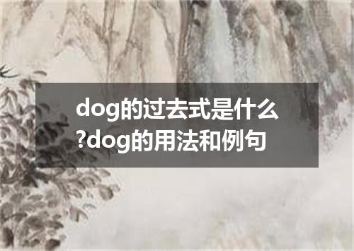 dog的过去式是什么?dog的用法和例句
