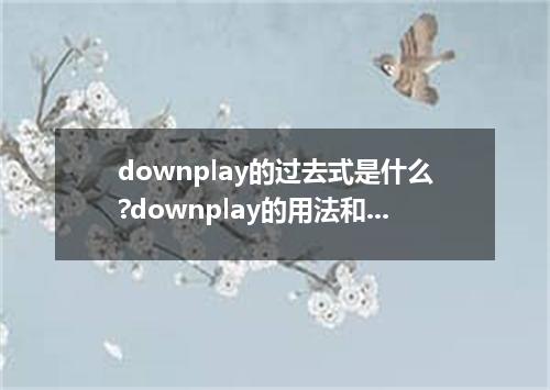 downplay的过去式是什么?downplay的用法和例句