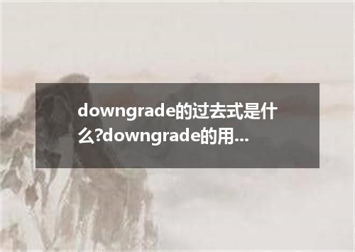 downgrade的过去式是什么?downgrade的用法和例句