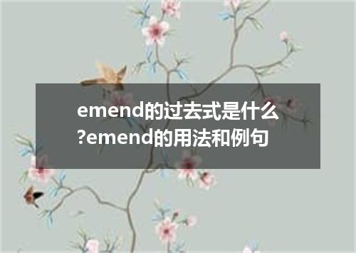 emend的过去式是什么?emend的用法和例句