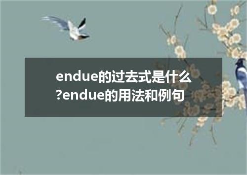 endue的过去式是什么?endue的用法和例句