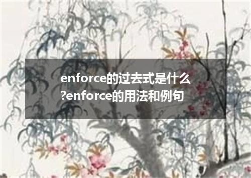 enforce的过去式是什么?enforce的用法和例句
