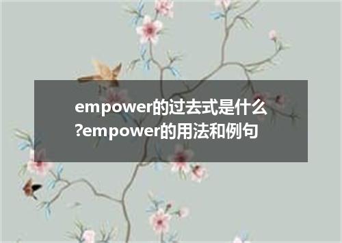 empower的过去式是什么?empower的用法和例句