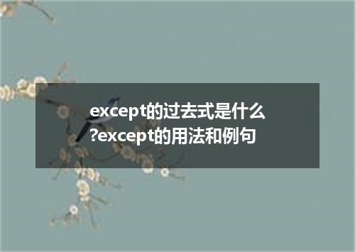 except的过去式是什么?except的用法和例句