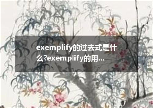 exemplify的过去式是什么?exemplify的用法和例句