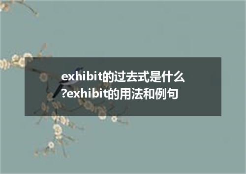 exhibit的过去式是什么?exhibit的用法和例句