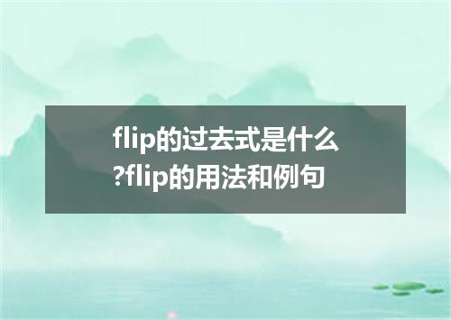 flip的过去式是什么?flip的用法和例句